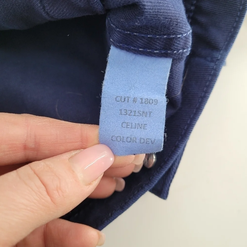 L’agence | Celine Slim Jacket In Marine Ocean Blue denim size small Petit - Picture 9 of 12